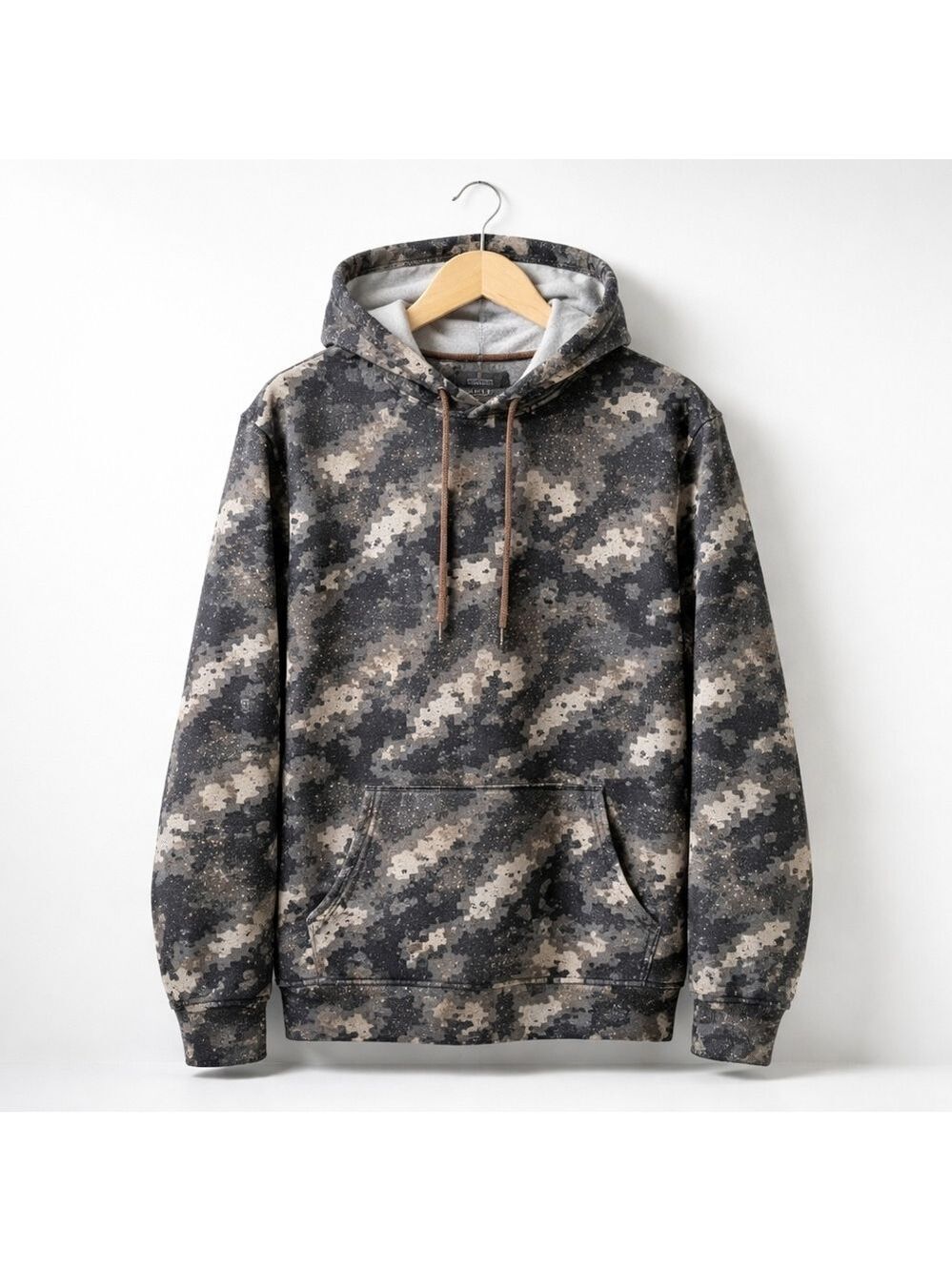 Mountain Ridge Camo Hoodie | Men’s Medium Fleece Lined Pullover Sweatshirt